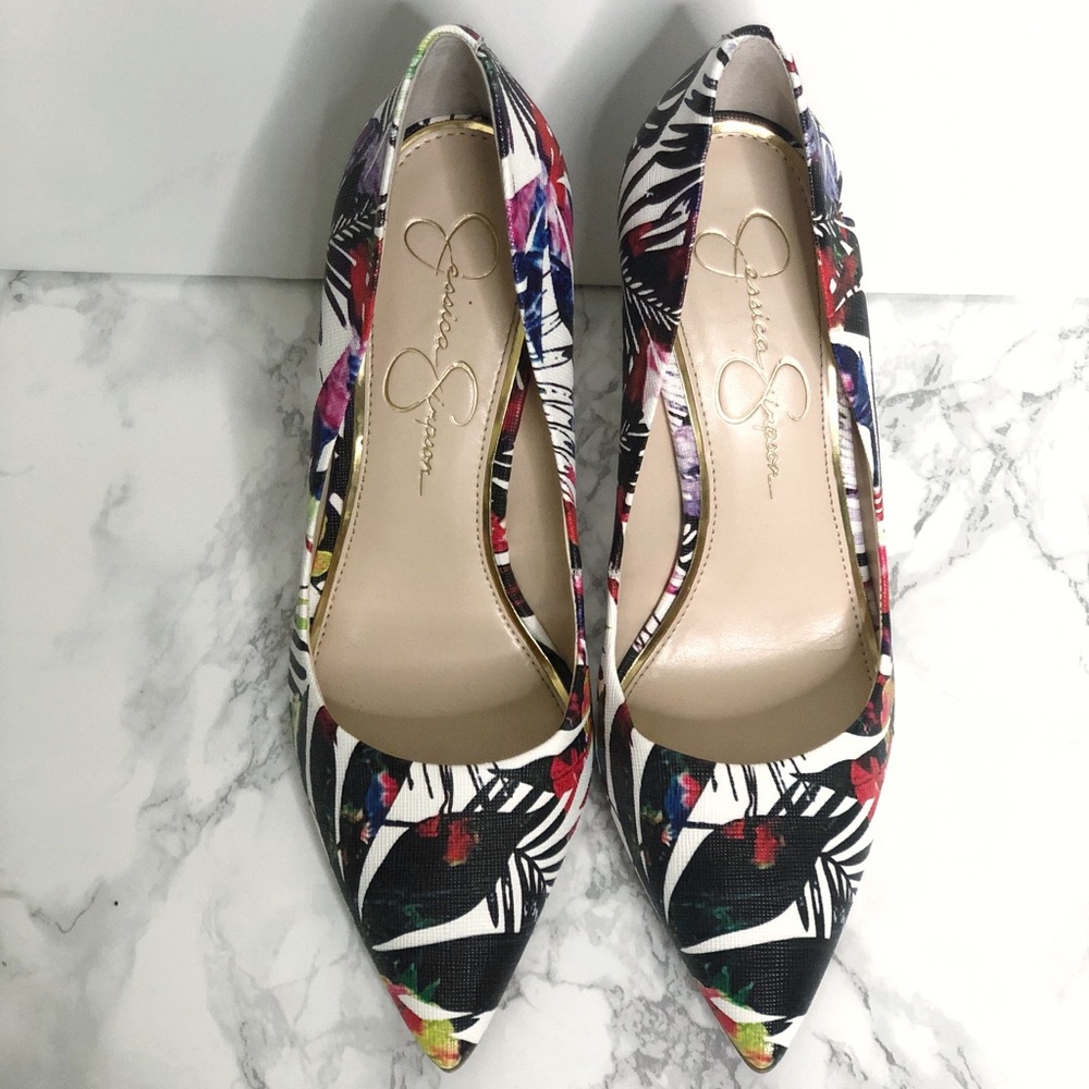 [Like New] Jessica Simpson floral pumps